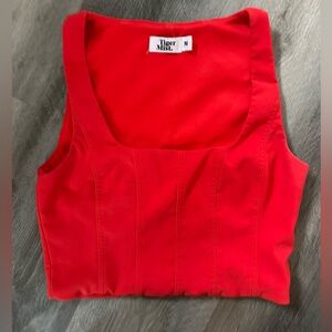🌻 Tiger Mist Red Corset Crop Top 🌻